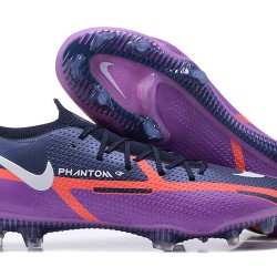 Scarpe da calcio Nike Phantom GT2 Elite FG Bianca Arancia Giallo Nero Viola Low-top