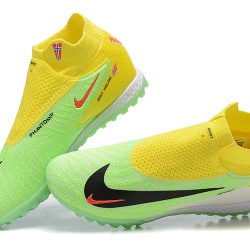 Scarpe da calcio Nike Phantom GX Elite DF Link TF Nero Giallo Verde Arancia High-top For