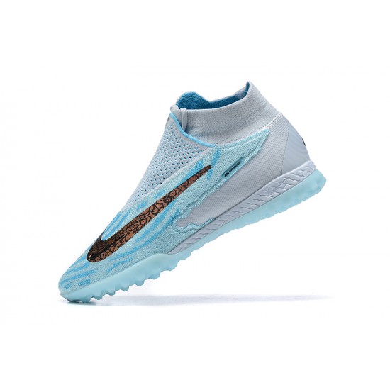 Scarpe da calcio Nike Phantom GX Elite DF Link TF Blu LightBlu High-top For