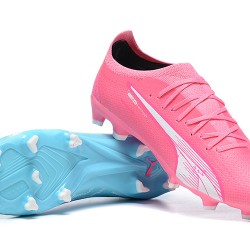Scarpe da calcio Puma Ultra Ultimate FG Low-Top Blu Rosa